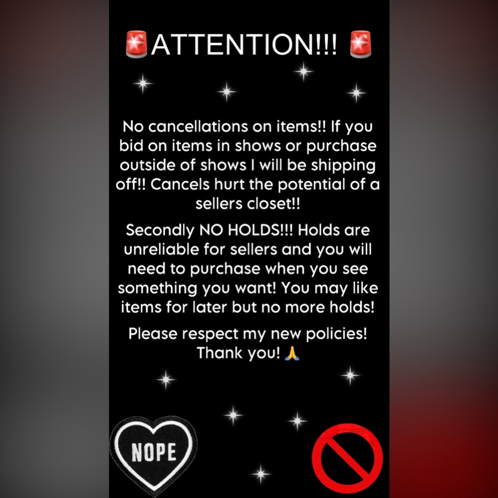 No Cancellation/ No Hold Listing